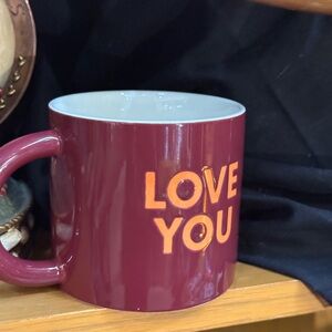 Room Essentials Double Sides Maroon/Orange “Love You” Mug